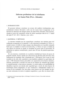 Informe preliminar de la ictiofauna de Santa Pola (Prov. Alicante)