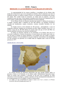 Tema 6. RIESGOS Y CATÁSTROFES NATURALES EN ESPAÑA