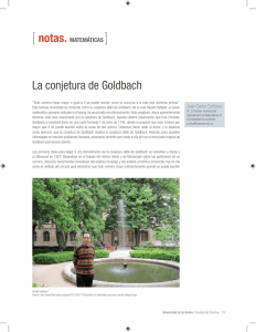 La conjetura de Goldbach - Universidad de los Andes