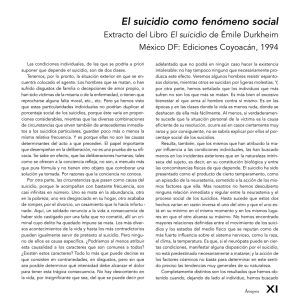 El suicidio como fenómeno social en general