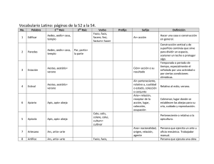 Vocabulario Latino: páginas de la 52 a la 54.