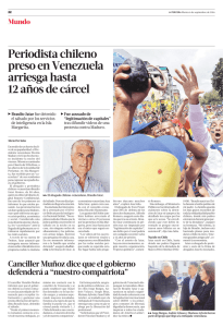 Periodista chileno preso en Venezuela arriesga