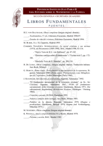 LIBROS FUNDAMENTALES - Pontificio Instituto Juan Pablo II