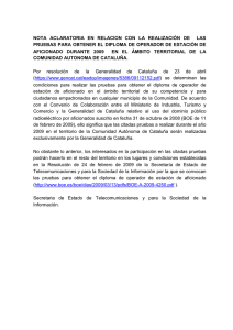 nota examenes radioaf cataluña - Ministerio de Industria, Energía y