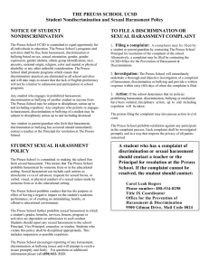 Student Nondiscrimination and Sexual Harrasment Policy
