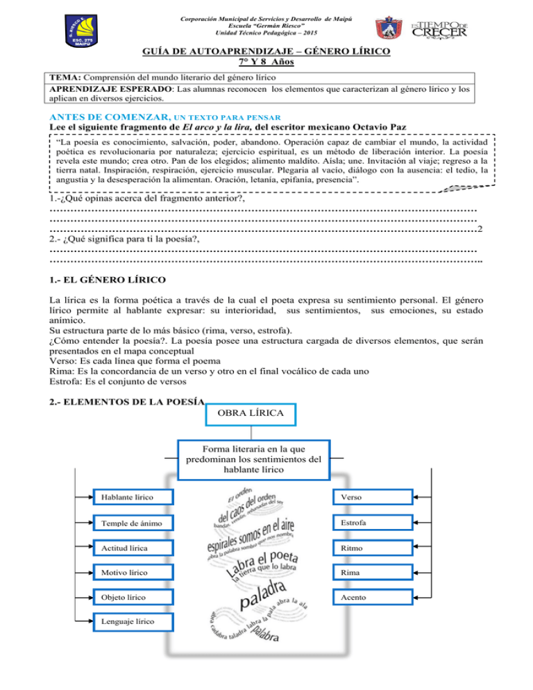 GuÍa De Autoaprendizaje GÉnero LÍrico 7° Y 8 Años 7060