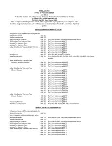 United States Senator ONE (1) - Cuyahoga County Board of Elections