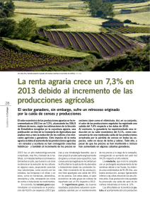 El incremento de las producciones eleva la renta agraria un 7,3