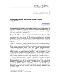 ¿Cómo ha cambiado la situación fiscal provincial