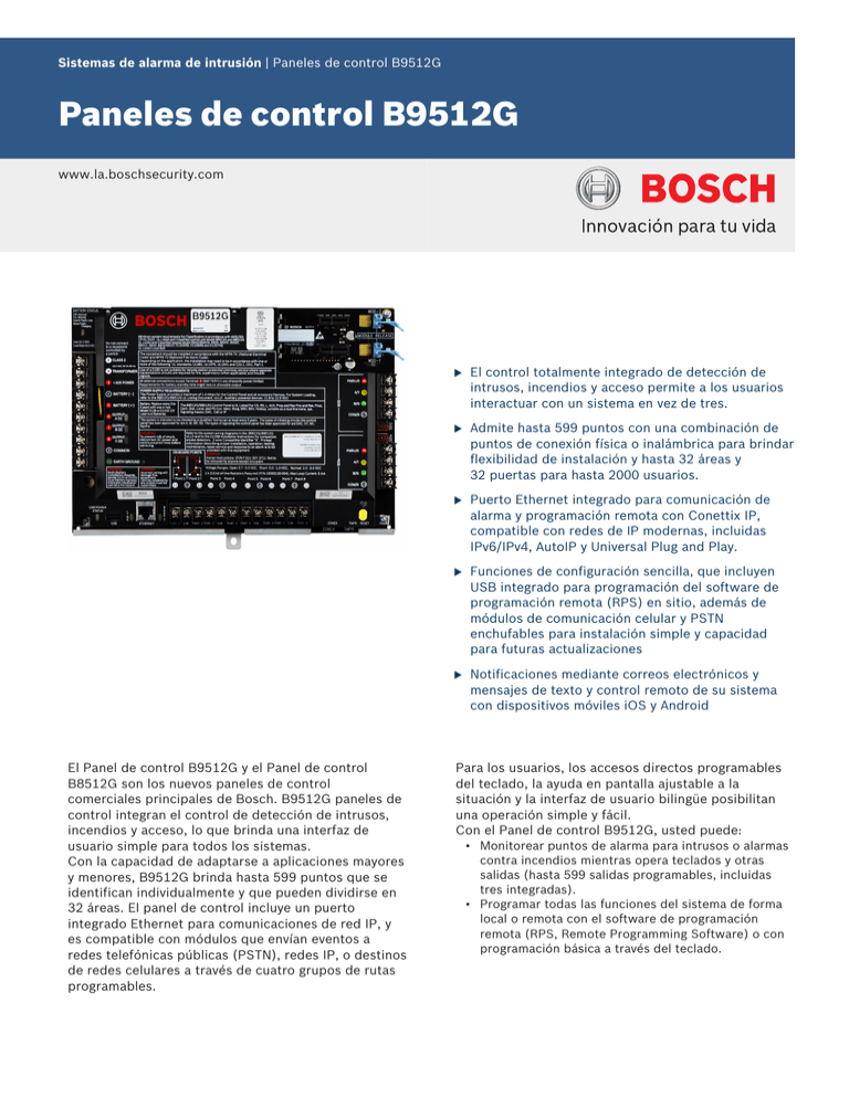 Paneles De Control B9512G