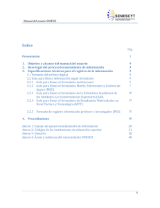 Manual del usuario - Secretaría de Educación Superior, Ciencia