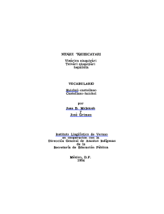 Vocabulario: Huichol-castellano, castellano