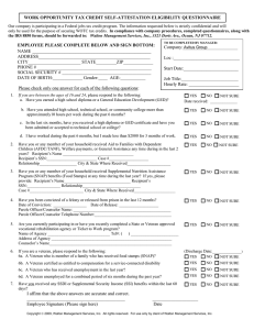 This form, along with the 8850 form, should be forwarded to: