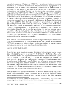 Las reﬂexiones sobre el trabajo. en PROSANA y en ciertos niveles