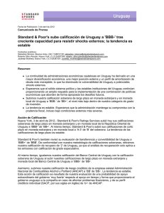 Uruguay upgraded to BBB- 040312_Spanish version