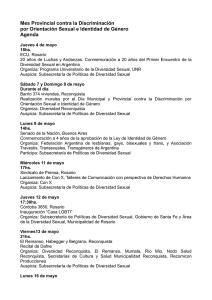 Mes Provincial contra la Discriminación por Orientación Sexual e
