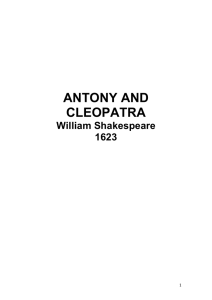 Shakespeare, William, ANTONY AND CLEOPATRA