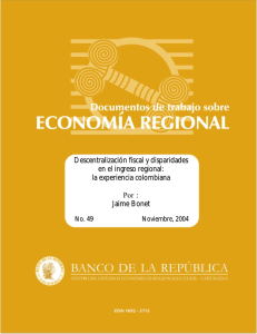 Descentralización fiscal y disparidades en el ingreso regional: la