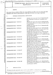 cloruro de sodio, reactivo para analisis