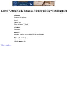 Libro: Antología de estudios etnolingüística y sociolingüística