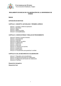 Reglamento de becas de colaboración de la Universidad de Oviedo.