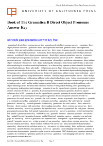 Gramatica B Direct Object Pronouns Answer Key