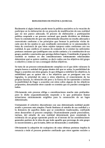 REFLEXIONES DE POLÍTICA JUDICIAL Realmente si algún interés