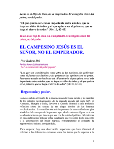 EL CAMPESINO JESÚS ES EL SEÑOR, NO EL EMPERADOR.
