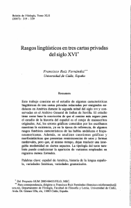 Rasgos ling&uuml;&iacute;sticos en tres cartas privadas del siglo XVI*
