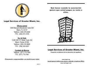 Legal Services of Greater Miami, Inc. Oficina central 3000 Biscayne