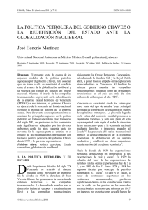 La política petrolera del gobierno Chávez o la redefinición del