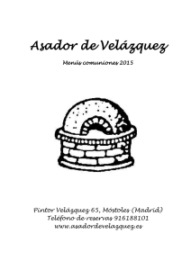 menú comuniones - Asador de Velázquez
