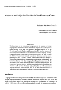 Objective and Subjective Variables in Two University Classes