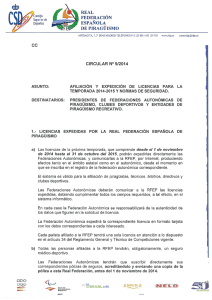 Circular 9/2014 - Federación Española de Piragüismo