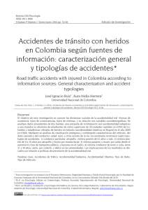 Accidentes de tránsito con heridos en Colombia según fuentes de