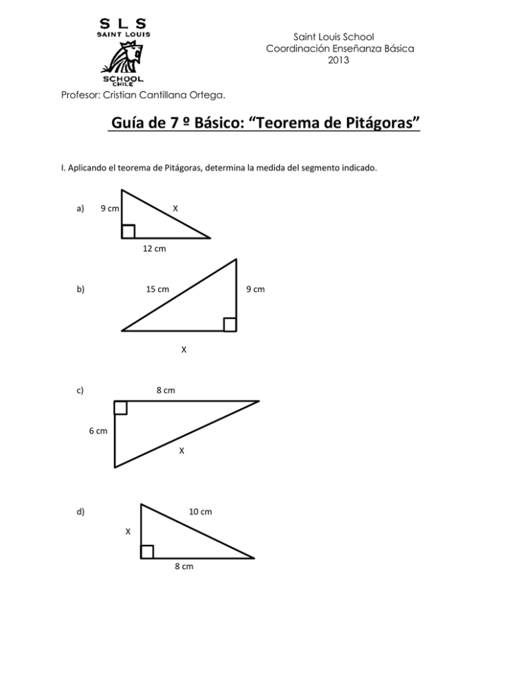 Guía De 7 º Básico “teorema De Pitágoras”