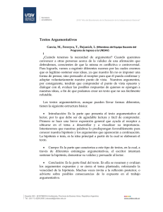Textos Argumentativos - Universidad Nacional de Avellaneda