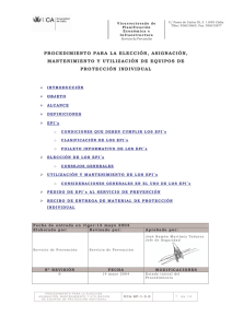 procedimiento para la elección, asignación, mantenimiento y