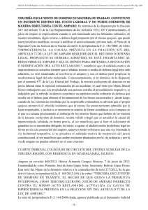 tercería excluyente de dominio en materia de trabajo. constituye un