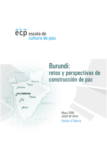 Burundi: retos y perspectivas de construcción de paz.
