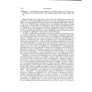Bibliografía DERRIDA, J.: La Filosofía como Institución. Traducción
