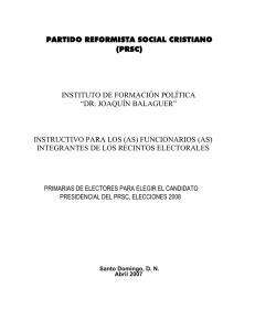 PARTIDO REFORMISTA SOCIAL CRISTIANO (PRSC) INSTITUTO