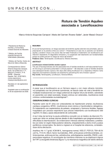 Rotura de Tendón Aquíleo asociada a Levofloxacino
