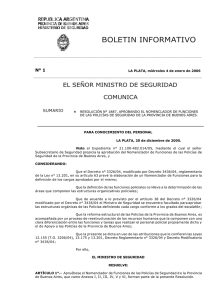 N° 1 - Ministerio de Seguridad Provincia de Buenos Aires