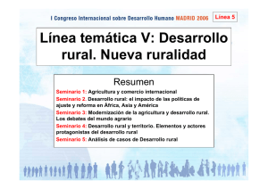 Línea temática V: Desarrollo rural. Nueva ruralidad