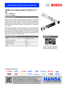 Medidor de angulos digital a batería 6 V, 1 kg