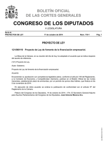 Proyecto de Ley de fomento de la financiación empresarial