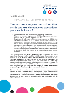 Telecinco crece en junio con la Euro 2016: dos de cada tres de sus
