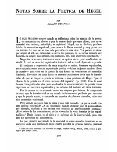 NOTAS SOBRE LA POETICA DE HEGEL