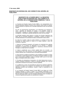 manifiesto en defensa del uso correcto del español en publicidad